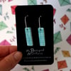 Ceramic earrings -hand painted in mint green 