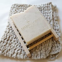 Image 2 of little oasis soap + bamboo soap dish + waffle beige face cloth gift set