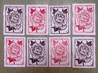 Image 2 of Lone Rose Peony Lino Print on Felt