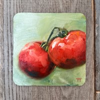 Image of Framed mini oil painting - tomatoes