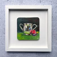 Image of Framed mini oil painting - Silver Cup and Moshi