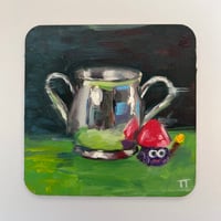 Image of Framed mini oil painting - Silver Cup and Moshi