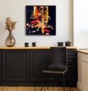 Original Canvas - Koi on Black/Gold/Cadmium Orange - 60cm x 60cm