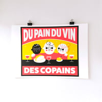 Grand poster : du pain du vin des copains