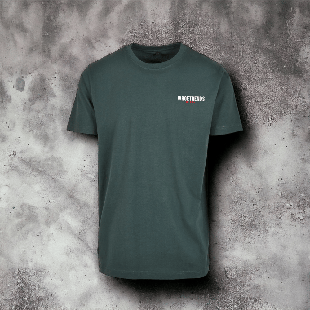 Image of BOTTLE GREEN - ESTABLISHED SLIM FIT TEE