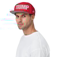 Image 6 of Trump 45-47 USA Flag Red - Snapback Hat from PatriotsCo.com