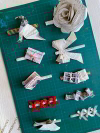 Image 3 of 🎀 ANGEL CAPSULE 🎀 UNIQUE PIECE HANDMADE GAZETTE & SATIN BOWS NAIL SET