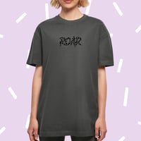 Image 1 of "Roar" Oversized Shirt (super light lavender/black)