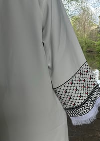 Image 4 of Keffiyeh Inspired Abaya (White)