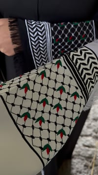 Image 5 of Keffiyeh Inspired Abaya (White)