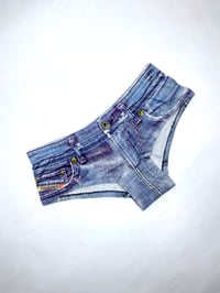 Image 2 of 🎀 ANGEL CAPSULE 🎀 DIESEL VINTAGE TROMPE L'OEIL DENIM PRINT MICRO SHORTY