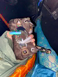 Image 6 of 🎀 ANGEL CAPSULE 🎀 GUESS 2000S MICRO BROWN SATIN POUCH