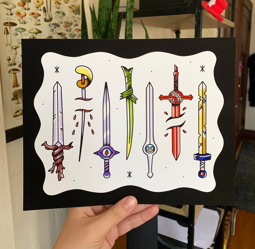 Image of Adventure Time Swords Print 
