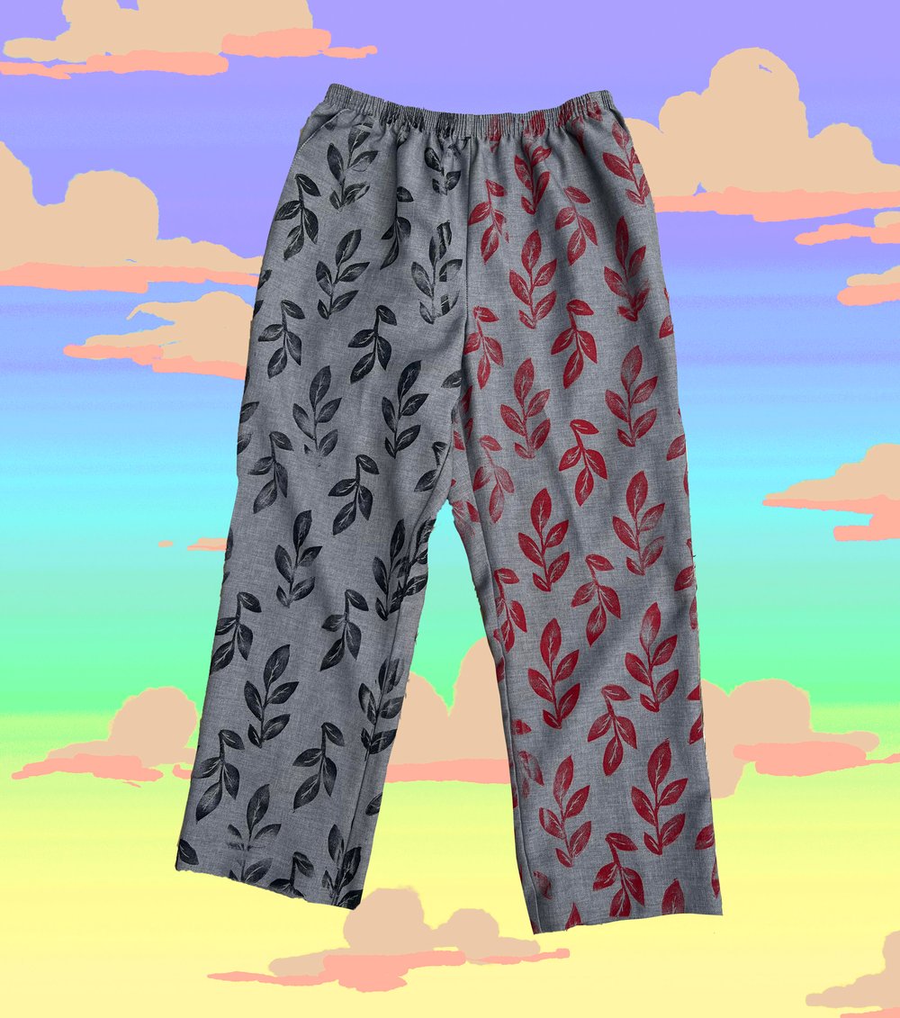 Image of Leafy Print Stretchy Pants- Sizes 14, 16P, and 18