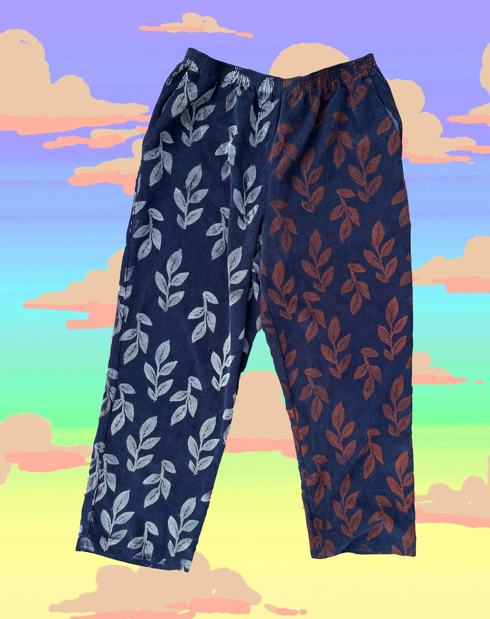 Image of Leafy Print Stretchy Pants- Sizes 14, 16P, and 18