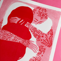 Image 2 of Limited edition Risography 'The Hug' A3 