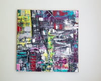 Image 1 of Large Original Abstract Wall Art Modern Urban Paintings African American Art Graffiti Living Room