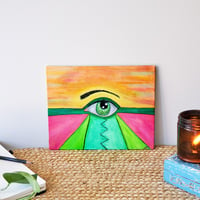 Image 1 of Small, Eye Painting | Work From Home Cute Desk Decor | Focus Wall Art For Therapist Office.