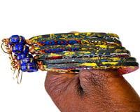 Image 3 of Large Hoop Hand Painted Christian Earrings Wood Colorful Boho Dangle