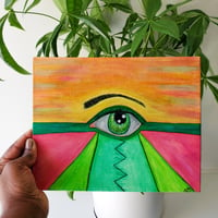 Image 2 of Small, Eye Painting | Work From Home Cute Desk Decor | Focus Wall Art For Therapist Office.