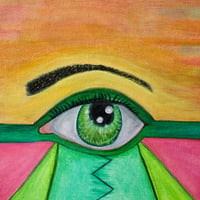 Image 5 of Small, Eye Painting | Work From Home Cute Desk Decor | Focus Wall Art For Therapist Office.