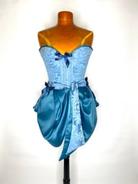 Image 3 of 🎀 ANGEL CAPSULE 🎀 MAYA HANSEN BABYDOLL BLUE SATIN BOW COUTURE CORSET & DRAPÉ MINI SKIRT
