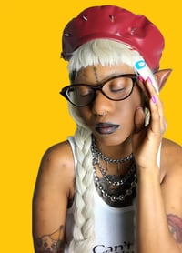 Image 2 of Dazed And Confused Spiked Faux Leather Beret