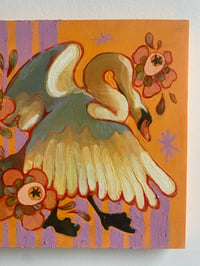 Image 2 of gold feathered swan original painting