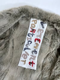 Image 11 of 🎀 ANGEL CAPSULE 🎀 UNIQUE PIECE 🎀 VINTAGE GREY FAKE FUR COAT CUSTOMIZED WITH BOWS & CHARMS