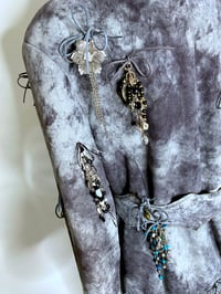 Image 9 of 🎀 ANGEL CAPSULE 🎀 UNIQUE PIECE 🎀 VINTAGE GREY FAKE FUR COAT CUSTOMIZED WITH BOWS & CHARMS