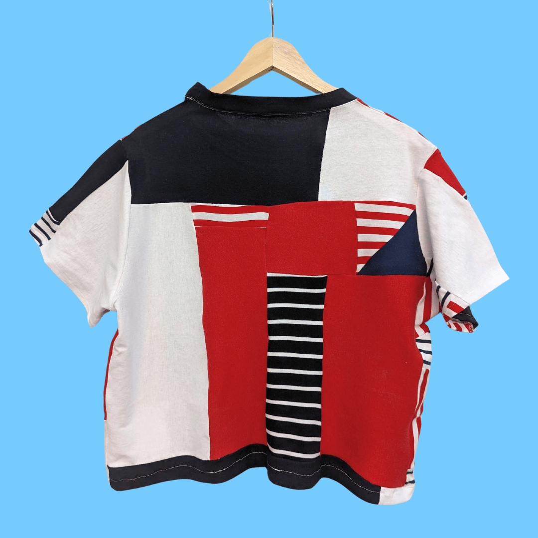 Image of Patchwork Stripe Boxy T-shirt