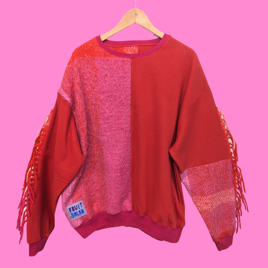 Image of Pink & Red Fringe Sweatshirt