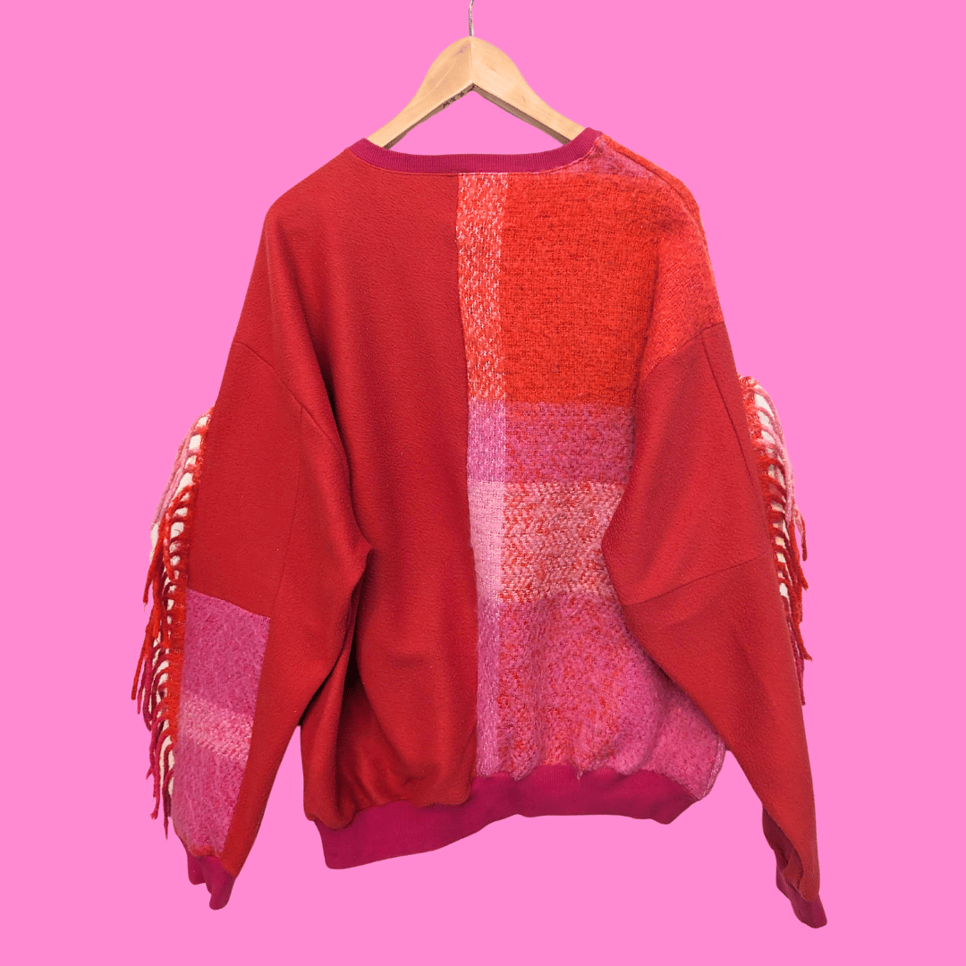 Image of Pink & Red Fringe Sweatshirt