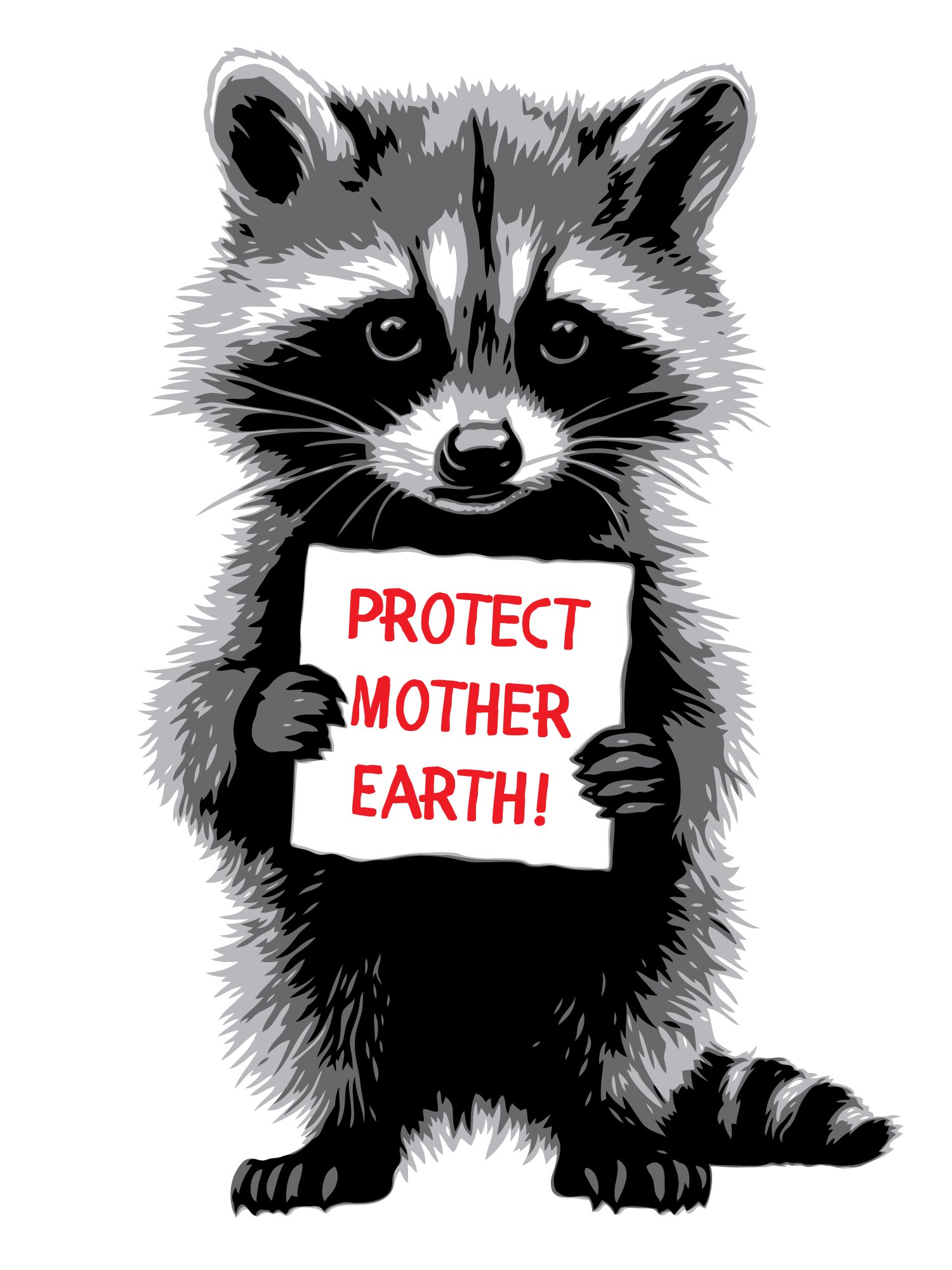 Raccoon Protestor (Earth Day Print)