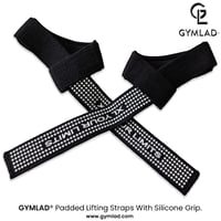 Image 1 of GYMLAD Premium Padded Lifting Straps with Silicone Grip – Enhanced Gym Support