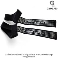 Image 3 of GYMLAD Premium Padded Lifting Straps with Silicone Grip – Enhanced Gym Support