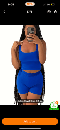 Image 2 of Skin to skin two piece (royal blue)