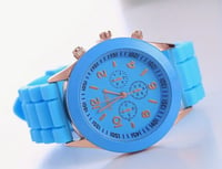 Image 1 of Glam Time Unisex Watch (baby blue)