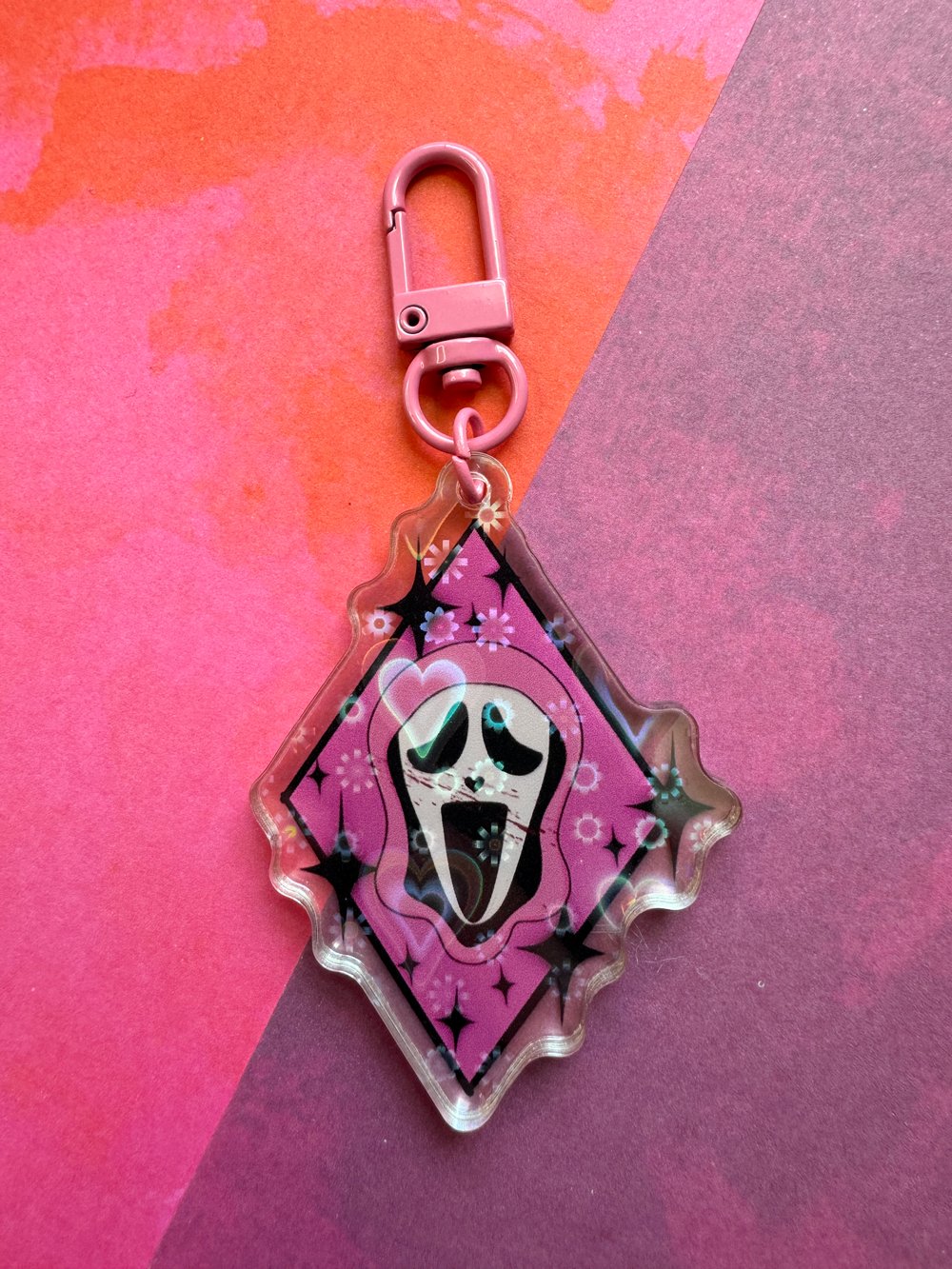 Image of Ghostie Heart Holographic Keychain