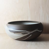 Image 1 of dark stoneware splash bowl