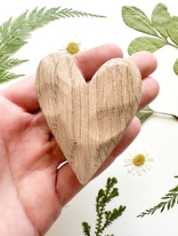 Image 4 of Natural Wood Burned Flower Heart