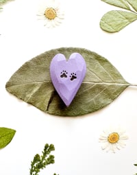 Image 3 of Purple Paw Prints - Mini Colorful Heart