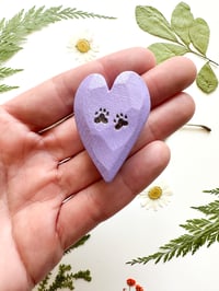 Image 1 of Purple Paw Prints - Mini Colorful Heart