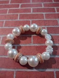 Image 2 of Faux Pearl Stretch Bracelet