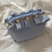 Image 4 of “gingham blues” makeup bags