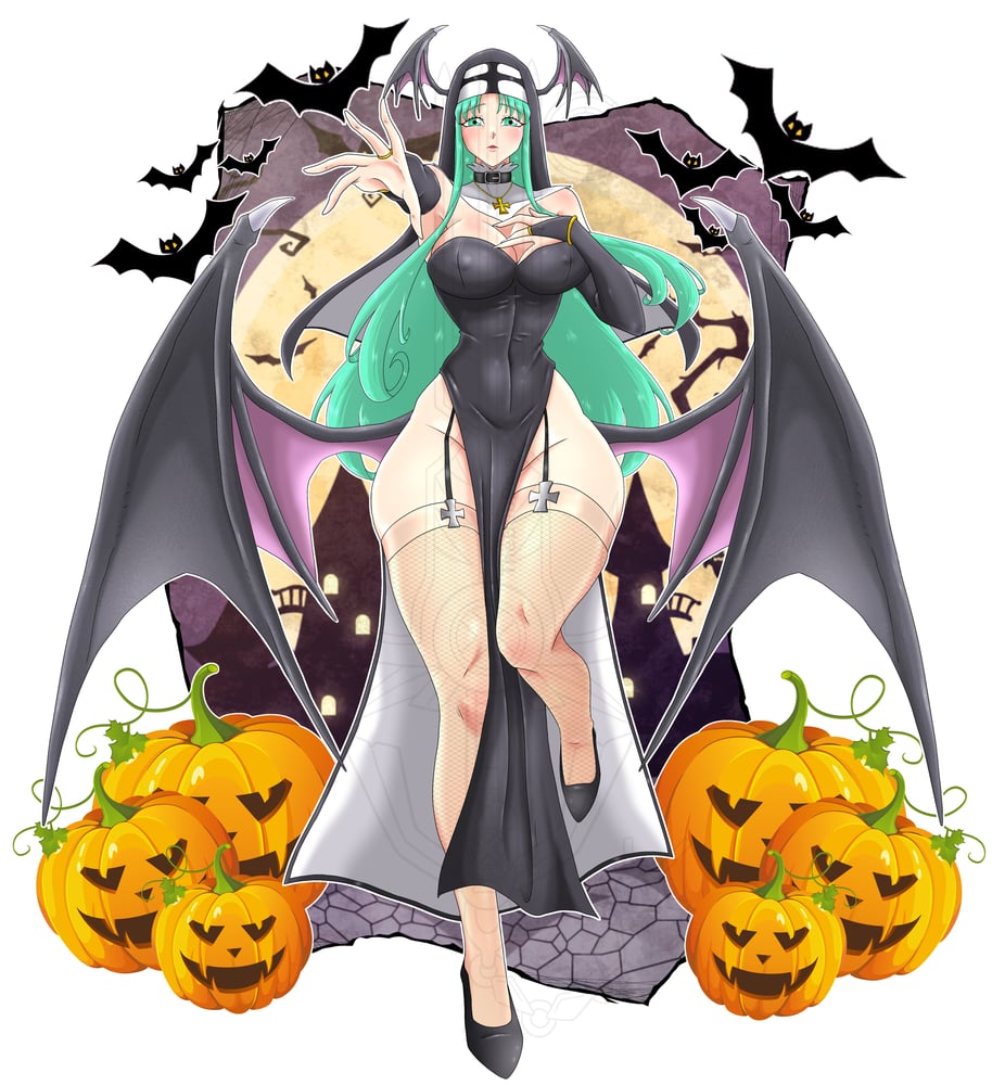 Image of Halloween Gaming Waifu: Nun Morrigan