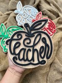 Image 3 of Teacher Apple Laser Cut File 