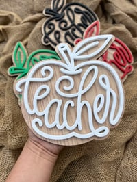 Image 4 of Teacher Apple Laser Cut File 