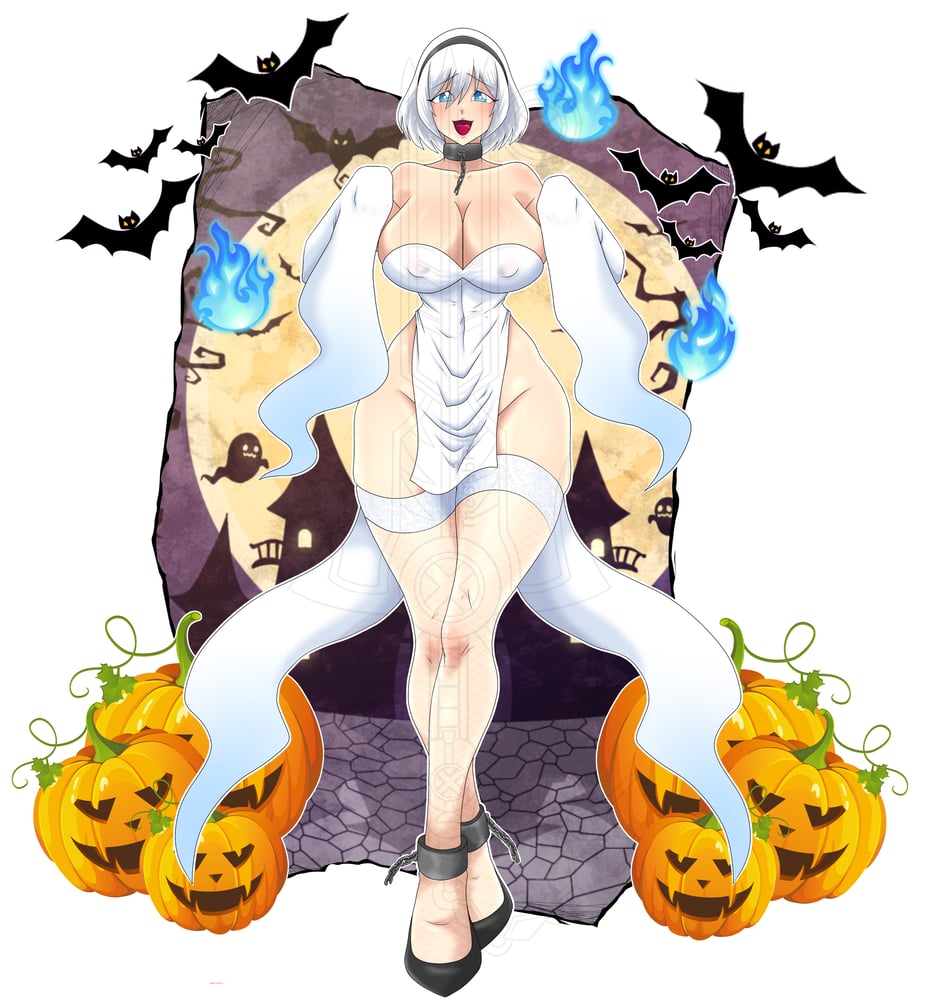 Image of Halloween Gaming Waifu: Ghost 2B