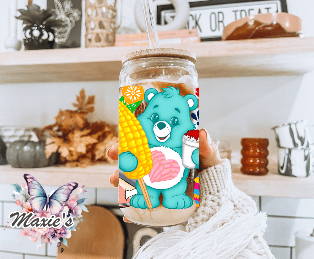 Image of  Care Bears & Forever Favorite Snacks Graphic Design 16oz. UVDTF Cup Wrap 